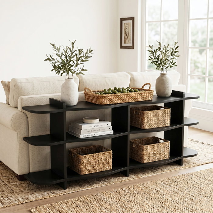 Hanah Home Consola Flusso - Black Hanah Home Consola Flusso - Black